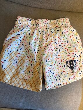 Baseball Lifestyle 101 Ice Cream Print Shorts - Vanilla YM
